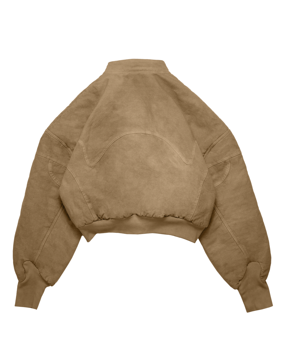 Pokiey ochre canvas bomber jacket