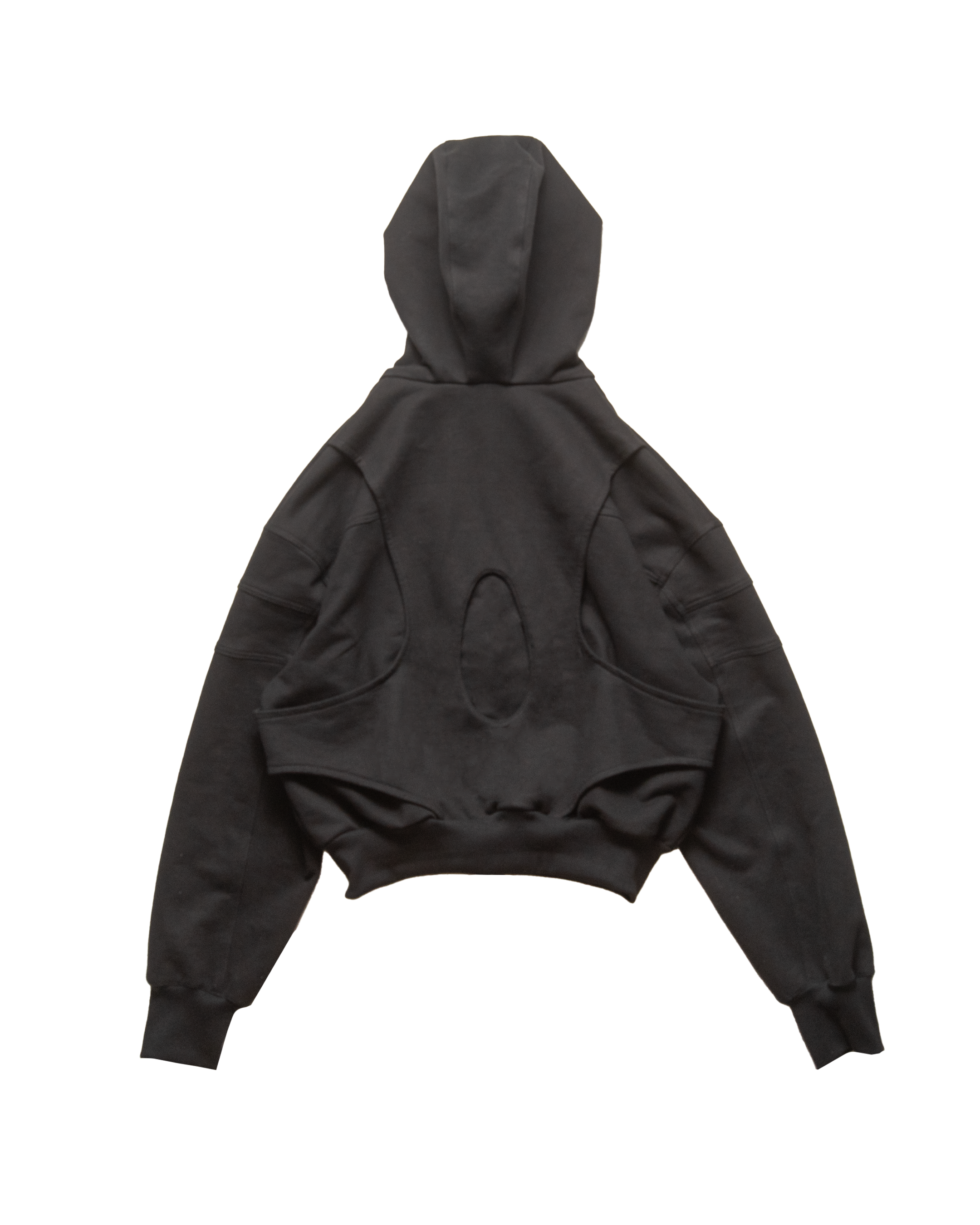 Black Full Zip Vaulted Hoodie