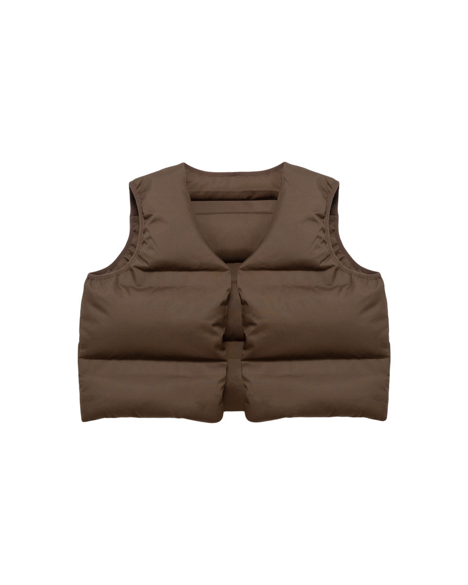 Brown Down Puffer Vest